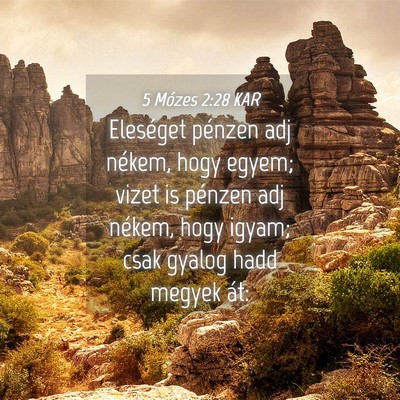 Picture 04 - 5 Mózes 2:28 KAR - Eleséget pénzen adj nékem, hogy egyem; vizet - Bible Verse Picture