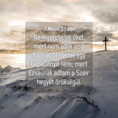 Picture 04 - 5 Mózes 2:5 KAR - Ne ingereljétek õket, mert nem adok az õ - Bible Verse Picture