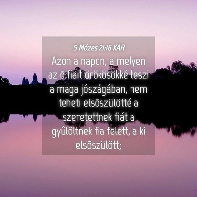 Picture 04 - 5 Mózes 21:16 KAR - Azon a napon, a melyen az õ fiait - Bible Verse Picture