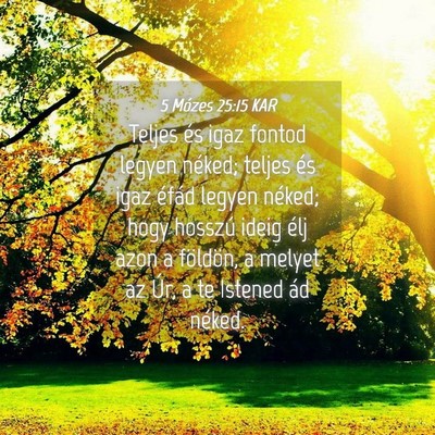 Picture 04 - 5 Mózes 25:15 KAR - Teljes és igaz fontod legyen néked; teljes és - Bible Verse Picture