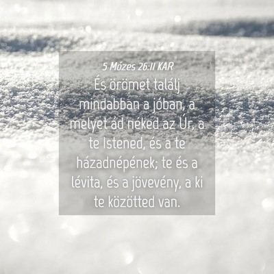 Picture 04 - 5 Mózes 26:11 KAR - És örömet találj mindabban a jóban, a melyet - Bible Verse Picture