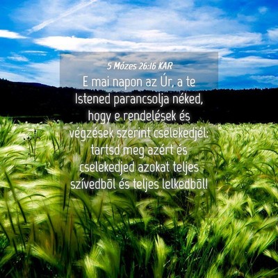 Picture 04 - 5 Mózes 26:16 KAR - E mai napon az Úr, a te Istened parancsolja - Bible Verse Picture