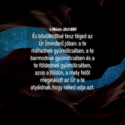 Picture 04 - 5 Mózes 28:11 KAR - És bõvölködõvé tesz téged az Úr [minden] - Bible Verse Picture