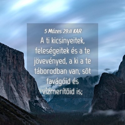 Picture 04 - 5 Mózes 29:11 KAR - A ti kicsinyeitek, feleségeitek és a te - Bible Verse Picture