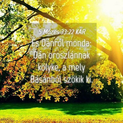Picture 04 - 5 Mózes 33:22 KAR - És Dánról monda: Dán oroszlánnak kölyke, a - Bible Verse Picture