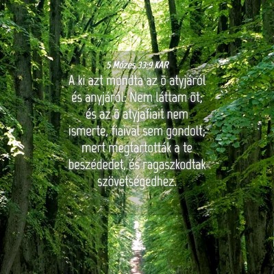 Picture 04 - 5 Mózes 33:9 KAR - A ki azt mondta az õ atyjáról és anyjáról: - Bible Verse Picture