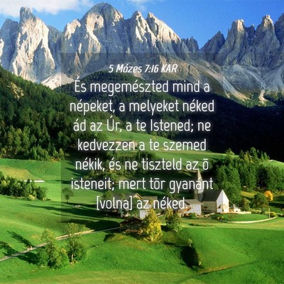 Picture 04 - 5 Mózes 7:16 KAR - És megemészted mind a népeket, a melyeket - Bible Verse Picture