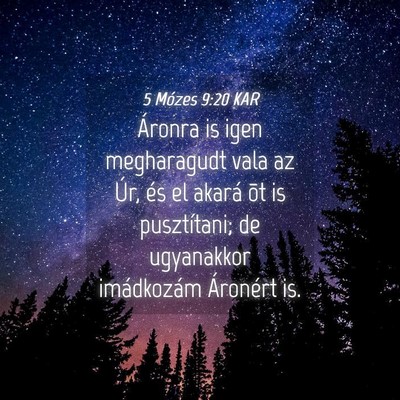 Picture 04 - 5 Mózes 9:20 KAR - Áronra is igen megharagudt vala az Úr, és el - Bible Verse Picture