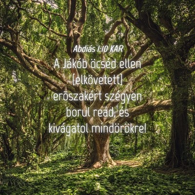 Picture 04 - Abdiás 1:10 KAR - A Jákób öcséd ellen [elkövetett] - Bible Verse Picture