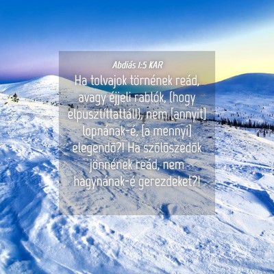 Picture 04 - Abdiás 1:5 KAR - Ha tolvajok törnének reád, avagy éjjeli - Bible Verse Picture
