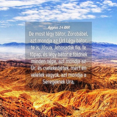 Picture 04 - Aggeus 2:4 KAR - De most légy bátor, Zorobábel, azt mondja az - Bible Verse Picture