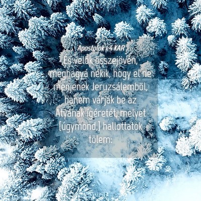 Picture 04 - Apostolok 1:4 KAR - És velök összejövén, meghagyá nékik, hogy - Bible Verse Picture