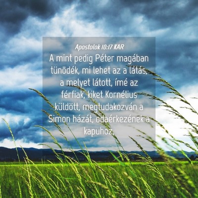 Picture 04 - Apostolok 10:17 KAR - A mint pedig Péter magában tünõdék, mi lehet - Bible Verse Picture