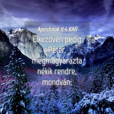 Picture 04 - Apostolok 11:4 KAR - Elkezdvén pedig Péter, megmagyarázta nékik - Bible Verse Picture