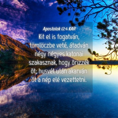 Picture 04 - Apostolok 12:4 KAR - Kit el is fogatván, tömlöczbe veté, átadván - Bible Verse Picture