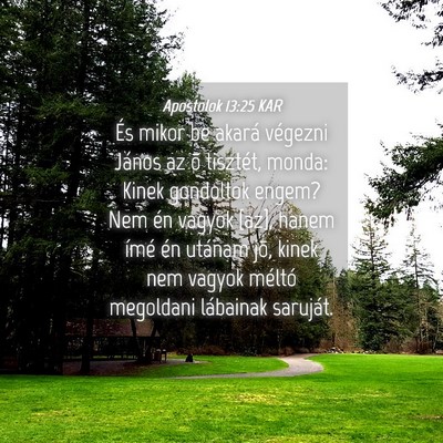 Picture 04 - Apostolok 13:25 KAR - És mikor be akará végezni János az õ - Bible Verse Picture