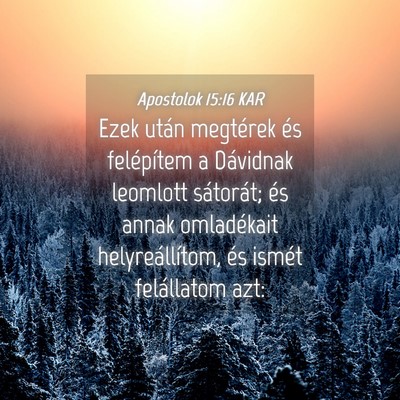 Picture 04 - Apostolok 15:16 KAR - Ezek után megtérek és felépítem a Dávidnak - Bible Verse Picture