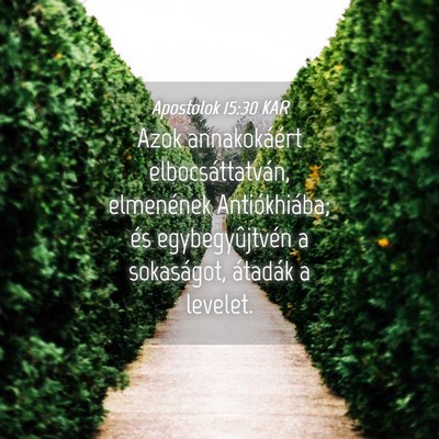 Picture 04 - Apostolok 15:30 KAR - Azok annakokáért elbocsáttatván, elmenének - Bible Verse Picture