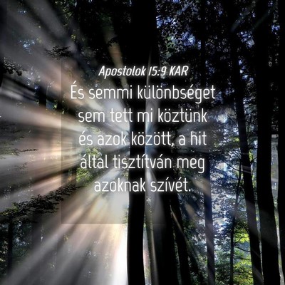 Picture 04 - Apostolok 15:9 KAR - És semmi különbséget sem tett mi köztünk - Bible Verse Picture