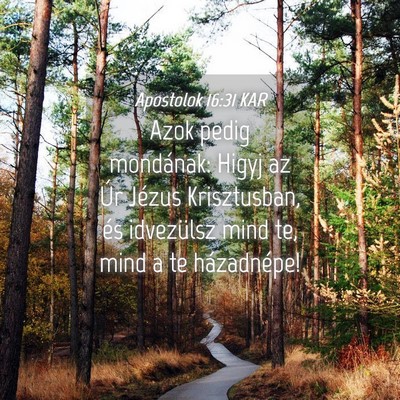 Picture 04 - Apostolok 16:31 KAR - Azok pedig mondának: Higyj az Úr Jézus - Bible Verse Picture