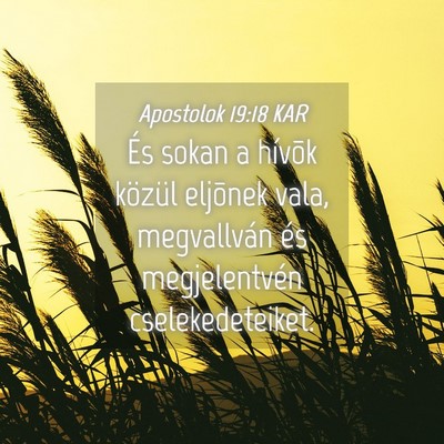 Picture 04 - Apostolok 19:18 KAR - És sokan a hívõk közül eljõnek vala, - Bible Verse Picture