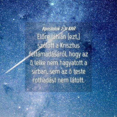 Picture 04 - Apostolok 2:31 KAR - Elõre látván [ezt,] szólott a Krisztus - Bible Verse Picture