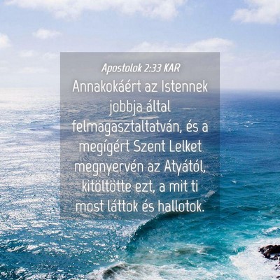 Picture 04 - Apostolok 2:33 KAR - Annakokáért az Istennek jobbja által - Bible Verse Picture