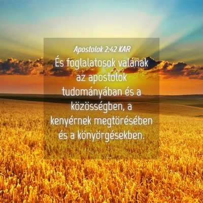 Picture 04 - Apostolok 2:42 KAR - És foglalatosok valának az apostolok - Bible Verse Picture