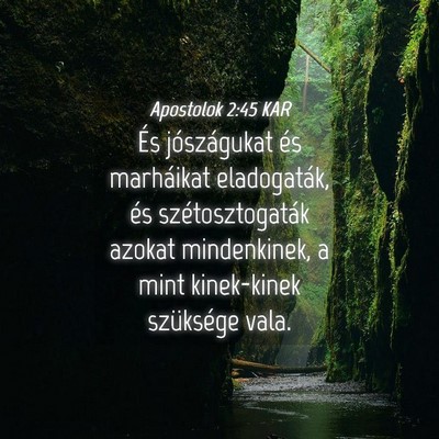 Picture 04 - Apostolok 2:45 KAR - És jószágukat és marháikat eladogaták, és - Bible Verse Picture