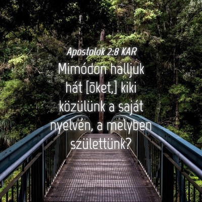 Picture 04 - Apostolok 2:8 KAR - Mimódon halljuk hát [õket,] kiki közülünk a - Bible Verse Picture