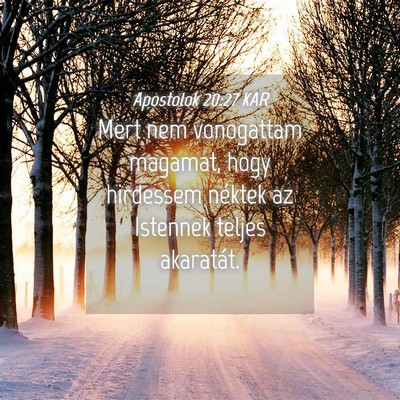 Picture 04 - Apostolok 20:27 KAR - Mert nem vonogattam magamat, hogy hirdessem - Bible Verse Picture