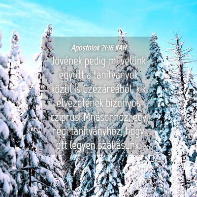 Picture 04 - Apostolok 21:16 KAR - Jövének pedig mi velünk együtt a - Bible Verse Picture