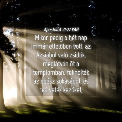 Picture 04 - Apostolok 21:27 KAR - Mikor pedig a hét nap immár eltelõben volt, az - Bible Verse Picture