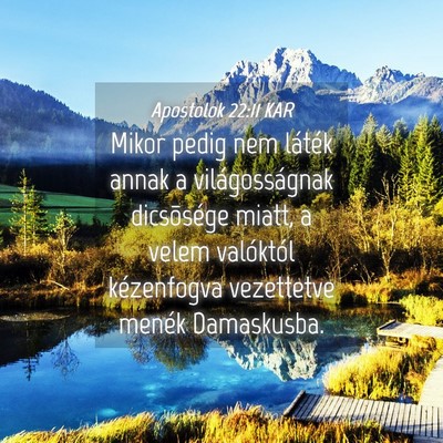 Picture 04 - Apostolok 22:11 KAR - Mikor pedig nem láték annak a világosságnak - Bible Verse Picture