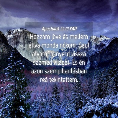Picture 04 - Apostolok 22:13 KAR - Hozzám jöve és mellém állva monda nékem: - Bible Verse Picture
