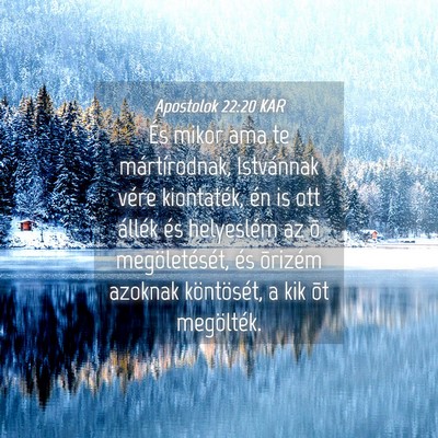 Picture 04 - Apostolok 22:20 KAR - És mikor ama te mártírodnak, Istvánnak vére - Bible Verse Picture