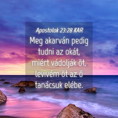 Picture 04 - Apostolok 23:28 KAR - Meg akarván pedig tudni az okát, miért - Bible Verse Picture