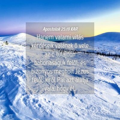 Picture 04 - Apostolok 25:19 KAR - Hanem valami vitás kérdéseik valának õ vele - Bible Verse Picture