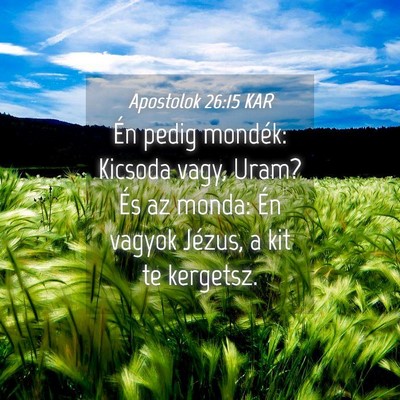 Picture 04 - Apostolok 26:15 KAR - Én pedig mondék: Kicsoda vagy, Uram? És az - Bible Verse Picture