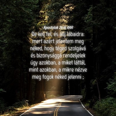 Picture 04 - Apostolok 26:16 KAR - De kelj fel, és állj lábaidra: mert azért - Bible Verse Picture