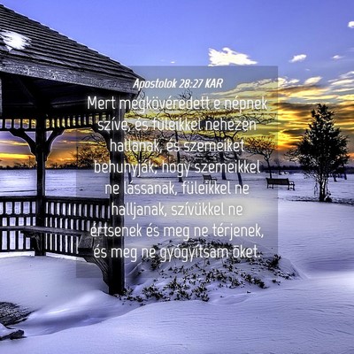 Picture 04 - Apostolok 28:27 KAR - Mert megkövéredett e népnek szíve, és - Bible Verse Picture