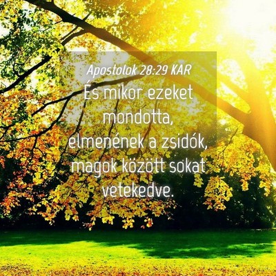 Picture 04 - Apostolok 28:29 KAR - És mikor ezeket mondotta, elmenének a zsidók, - Bible Verse Picture