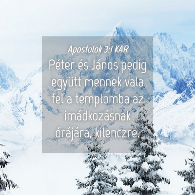 Picture 04 - Apostolok 3:1 KAR - Péter és János pedig együtt mennek vala fel a - Bible Verse Picture