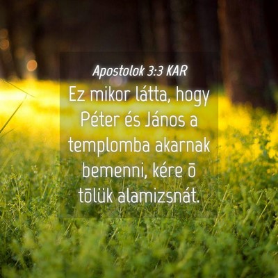 Picture 04 - Apostolok 3:3 KAR - Ez mikor látta, hogy Péter és János a - Bible Verse Picture