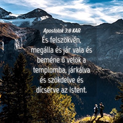 Picture 04 - Apostolok 3:8 KAR - És felszökvén, megálla és jár vala és - Bible Verse Picture