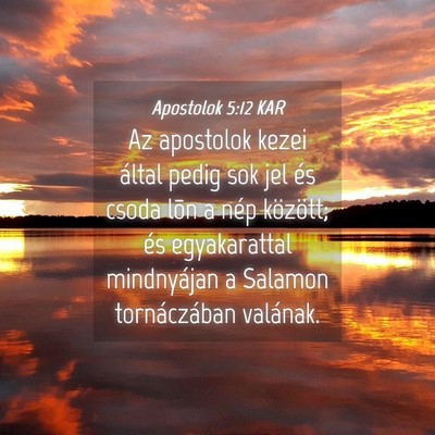 Picture 04 - Apostolok 5:12 KAR - Az apostolok kezei által pedig sok jel és csoda - Bible Verse Picture