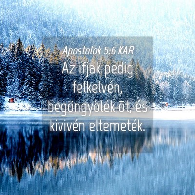 Picture 04 - Apostolok 5:6 KAR - Az ifjak pedig felkelvén, begöngyölék õt, - Bible Verse Picture