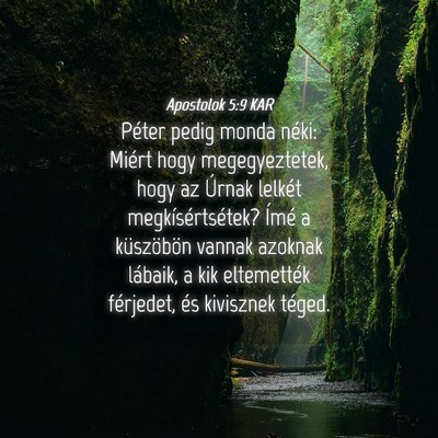 Picture 04 - Apostolok 5:9 KAR - Péter pedig monda néki: Miért hogy - Bible Verse Picture