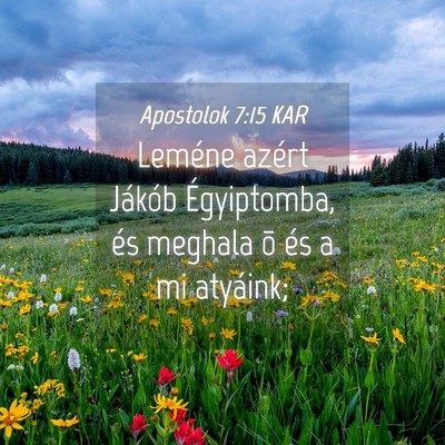 Picture 04 - Apostolok 7:15 KAR - Leméne azért Jákób Égyiptomba, és meghala - Bible Verse Picture