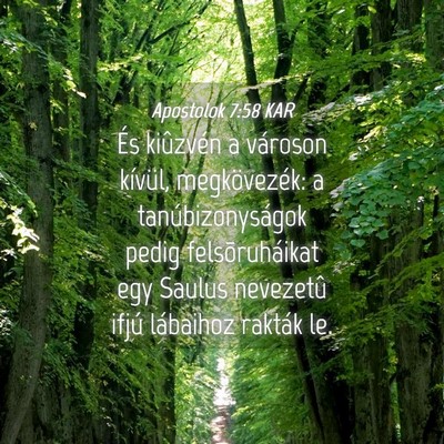 Picture 04 - Apostolok 7:58 KAR - És kiûzvén a városon kívül, megkövezék: a - Bible Verse Picture